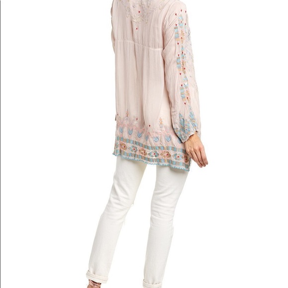Johnny Was Dusty Rose Jardin Tunic Rayon Large NWT - Picture 2 of 12